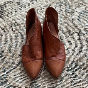 Free People Royale Flat Cognac Leather Shoes 37 7